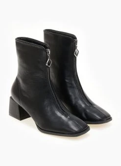 The Fashion Project Μποτάκια με φερμουάρ στο κουτεπιέ - Μαύρο -The Fashion Project κατάστημα mpotakia me fermouar sto koutepie 106088 8nau