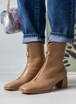 The Fashion Project Μποτάκια με φερμουάρ στο κουτεπιέ - Πούρο -The Fashion Project κατάστημα mpotakia me fermouar sto koutepie 106089 gvgb