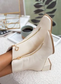 The Fashion Project Μποτάκια με φερμουάρ στο κουτεπιέ - Ζαχαρί