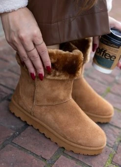 The Fashion Project Μποτάκια με γούνα - Κάμελ