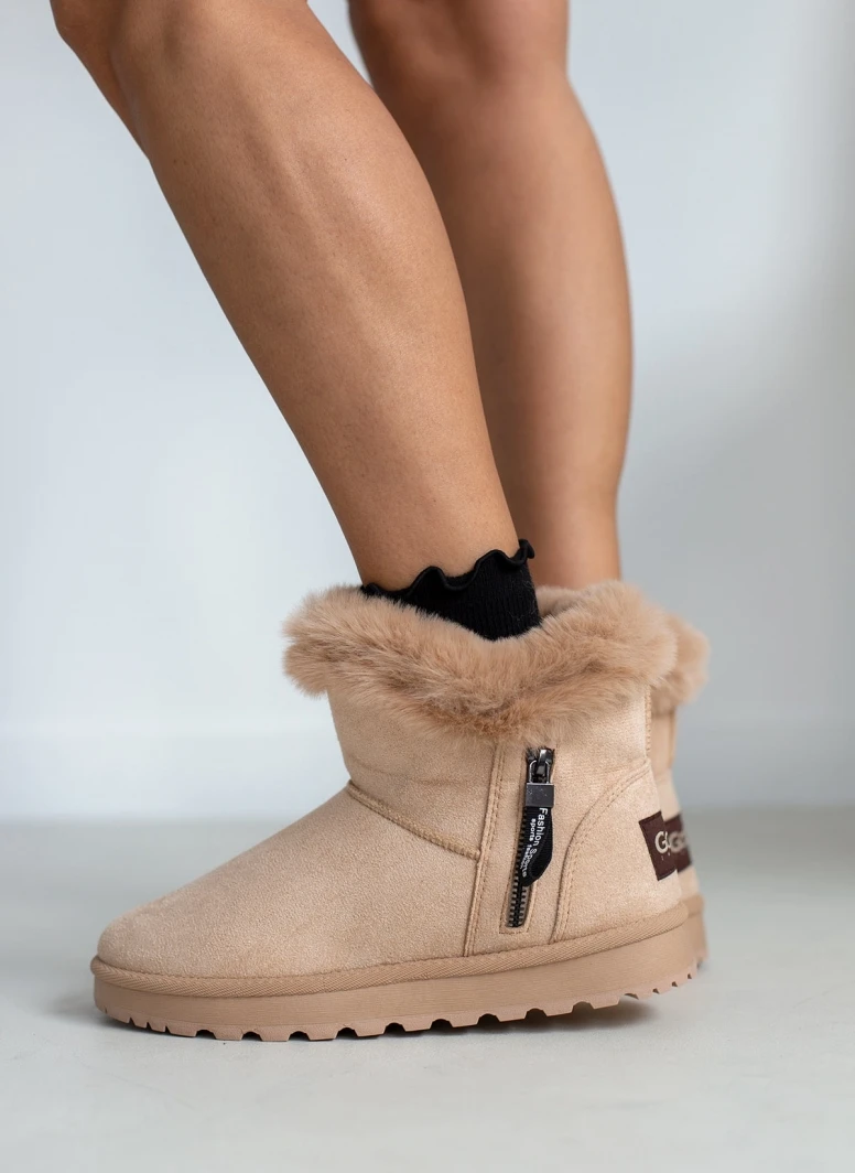 The Fashion Project Μποτάκια με γούνα και φερμουάρ - Κάμελ 1 The Fashion Project Μποτάκια με γούνα και φερμουάρ - Κάμελ