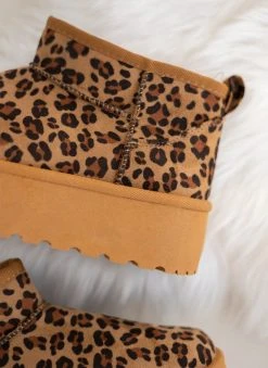 The Fashion Project Μποτάκια με γούνα και Platform σόλα - Leopard -The Fashion Project κατάστημα mpotakia me gouna kai platform sola 110052 gf53