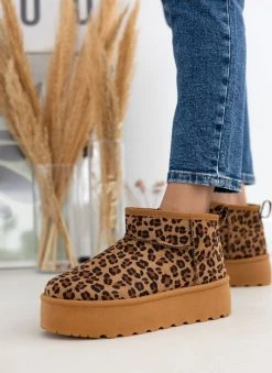 The Fashion Project Μποτάκια με γούνα και Platform σόλα - Leopard -The Fashion Project κατάστημα mpotakia me gouna kai platform sola 110052 suxn