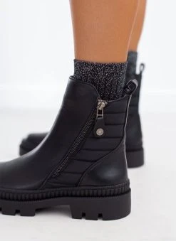 Μποτάκια με καπιτονέ σχέδιο Refresh 170283 - Μαύρο