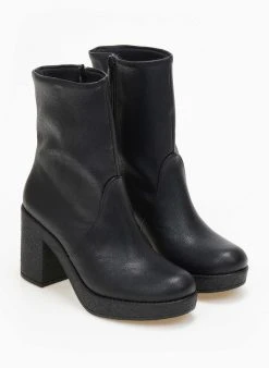 The Fashion Project Μποτάκια με κρεπ σόλα και τακούνι - Μαύρο -The Fashion Project κατάστημα mpotakia me krep sola kai takouni 109040 n52z
