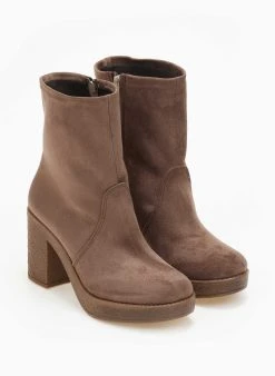 The Fashion Project Μποτάκια με κρεπ σόλα και τακούνι - Τάουπε -The Fashion Project κατάστημα mpotakia me krep sola kai takouni 109196 5l58