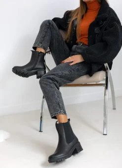 The Fashion Project Μποτάκια με λάστιχο στο πλάι - Μαύρο 8 The Fashion Project Μποτάκια με λάστιχο στο πλάι - Μαύρο -The Fashion Project κατάστημα mpotakia me lastixo sto plai 108467 gk5d