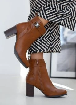 The Fashion Project Μποτάκια με μεταλλικό διακοσμητικό - Ταμπά -The Fashion Project κατάστημα mpotakia me metalliko diakosmitiko 106129 e3tp