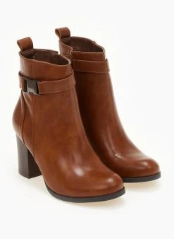 The Fashion Project Μποτάκια με μεταλλικό διακοσμητικό - Ταμπά -The Fashion Project κατάστημα mpotakia me metalliko diakosmitiko 106129 fdfz