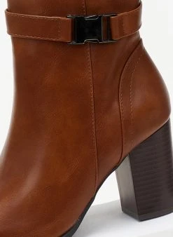 The Fashion Project Μποτάκια με μεταλλικό διακοσμητικό - Ταμπά -The Fashion Project κατάστημα mpotakia me metalliko diakosmitiko 106129 s2dr