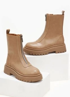 The Fashion Project Μποτάκια με μεταλλικό φερμουάρ - Πούρο -The Fashion Project κατάστημα mpotakia me metalliko fermouar 105826 7rd8