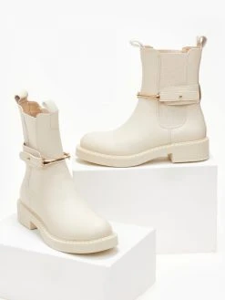 The Fashion Project Μποτάκια Chelsea με μεταλλικό στοιχείο - Μπεζ -The Fashion Project κατάστημα mpotakia me metalliko stoixeio 105502 u8gx