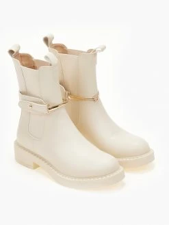 The Fashion Project Μποτάκια Chelsea με μεταλλικό στοιχείο - Μπεζ -The Fashion Project κατάστημα mpotakia me metalliko stoixeio 105502 wbvy