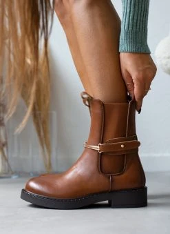 The Fashion Project Μποτάκια Chelsea με μεταλλικό στοιχείο - Ταμπά