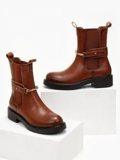 The Fashion Project Μποτάκια Chelsea με μεταλλικό στοιχείο - Ταμπά -The Fashion Project κατάστημα mpotakia me metalliko stoixeio 105503 oc1u