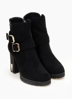 The Fashion Project Μποτάκια Suede με μεταλλικά στοιχεία - Μαύρο 9 The Fashion Project Μποτάκια Suede με μεταλλικά στοιχεία - Μαύρο -The Fashion Project κατάστημα mpotakia me metallo sto takouni 106478 9aan