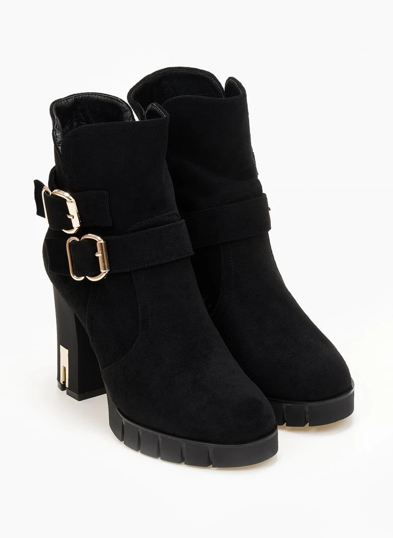 The Fashion Project Μποτάκια Suede με μεταλλικά στοιχεία - Μαύρο 3 The Fashion Project Μποτάκια Suede με μεταλλικά στοιχεία - Μαύρο - Image 3