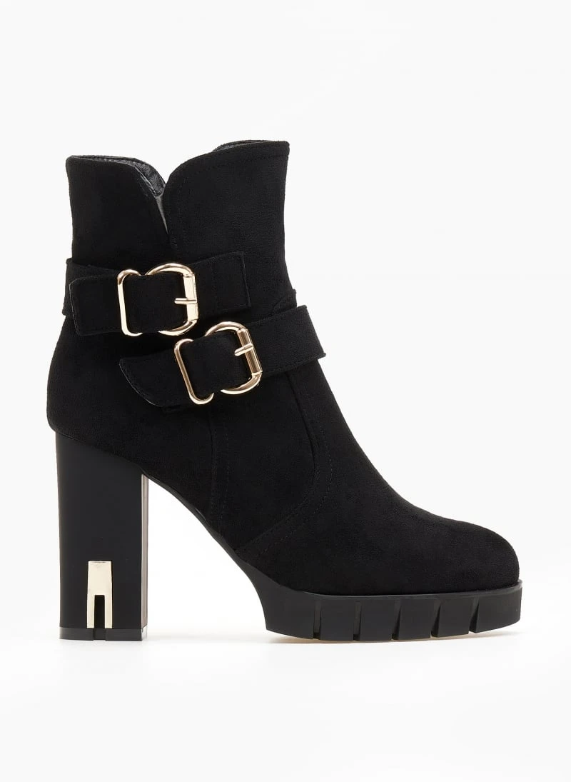 The Fashion Project Μποτάκια Suede με μεταλλικά στοιχεία - Μαύρο 2 The Fashion Project Μποτάκια Suede με μεταλλικά στοιχεία - Μαύρο - Image 2