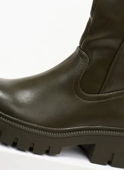 The Fashion Project Μποτάκια Biker με ψηλή τρακτερωτή σόλα - Λαδί -The Fashion Project κατάστημα mpotakia me psili trakterwti sola 105913 wvxs