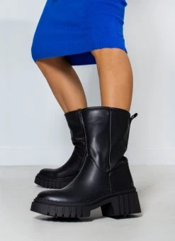 The Fashion Project Μποτάκια με Sheepskin επένδυση - Μαύρο