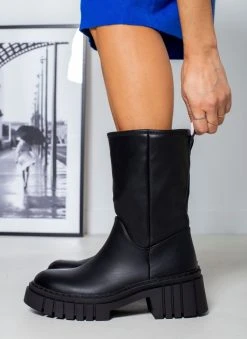 The Fashion Project Μποτάκια με Sheepskin επένδυση - Μαύρο -The Fashion Project κατάστημα mpotakia me sheepskin ependusi 105836 g0x9