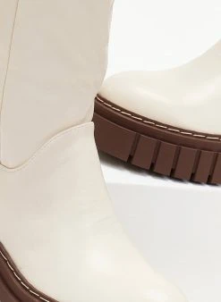 The Fashion Project Μποτάκια με Sheepskin επένδυση - Μπεζ -The Fashion Project κατάστημα mpotakia me sheepskin ependusi 105837 86mv