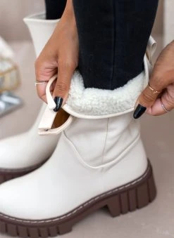 The Fashion Project Μποτάκια με Sheepskin επένδυση - Μπεζ -The Fashion Project κατάστημα mpotakia me sheepskin ependusi 105837 ende