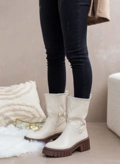 The Fashion Project Μποτάκια με Sheepskin επένδυση - Μπεζ