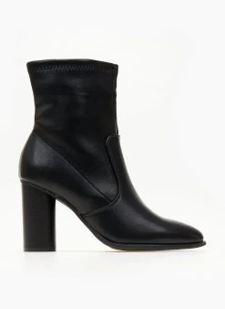 The Fashion Project Μποτάκια με στρογγυλό ψηλό τακούνι - Μαύρο -The Fashion Project κατάστημα mpotakia me stroggulo psilo takouni 105748 24j8