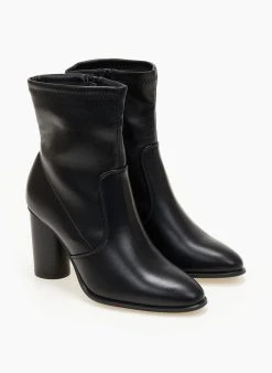 The Fashion Project Μποτάκια με στρογγυλό ψηλό τακούνι - Μαύρο -The Fashion Project κατάστημα mpotakia me stroggulo psilo takouni 105748 altn