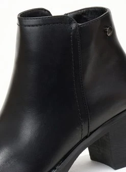 The Fashion Project Μποτάκια αστραγάλου με χοντρό τακούνι - Μαύρο -The Fashion Project κατάστημα mpotakia me xontro takouni 105975 pa8w