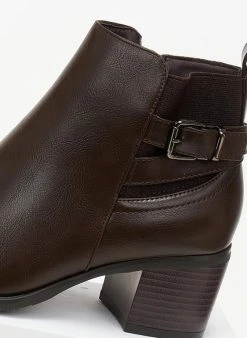 The Fashion Project Μποτάκια αστραγάλου με ζωνάκι χιαστί - Καφέ -The Fashion Project κατάστημα mpotakia me zwnaki xiasti 106155 83v2