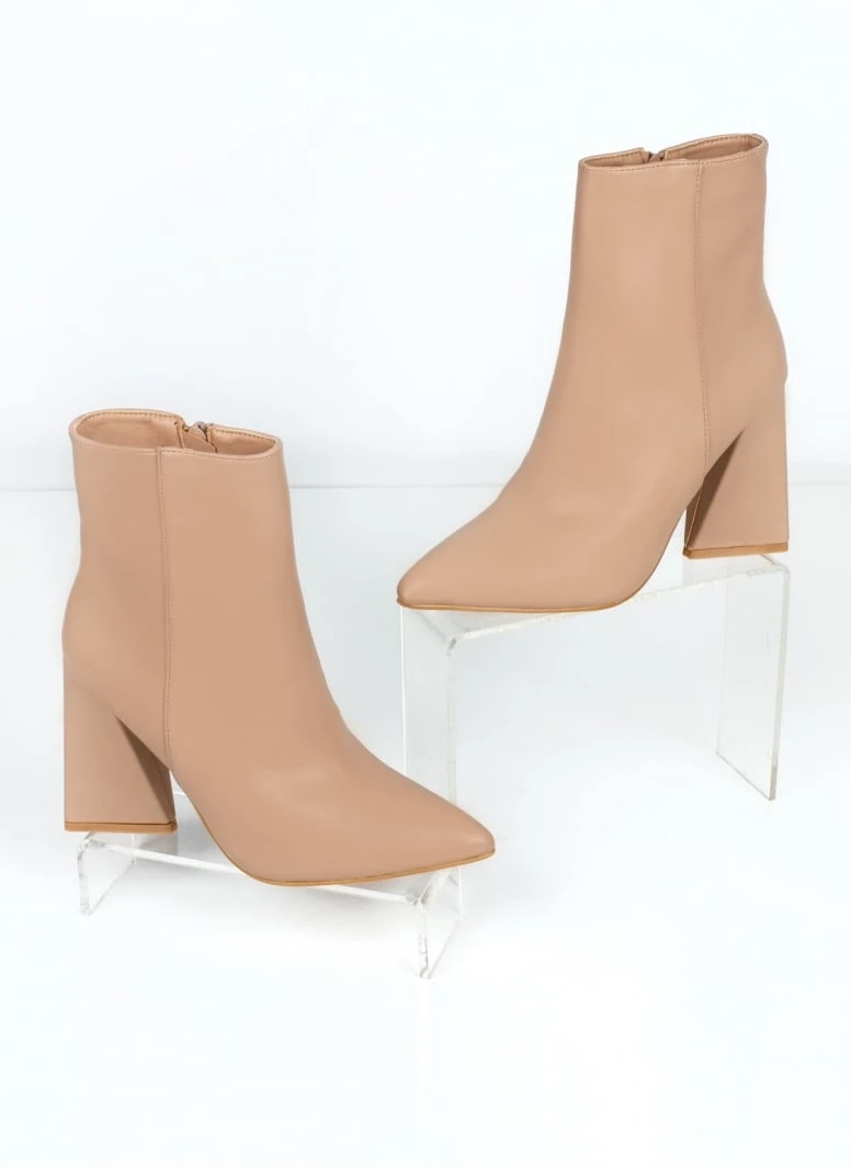 The Fashion Project Μποτάκια μυτερά με ραφή - Nude 3 The Fashion Project Μποτάκια μυτερά με ραφή - Nude - Image 3