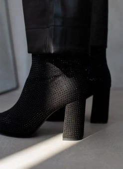 The Fashion Project Μποτάκια μυτερά με Strass - Μαύρο -The Fashion Project κατάστημα mpotakia mutera me strass 108849 hjp7