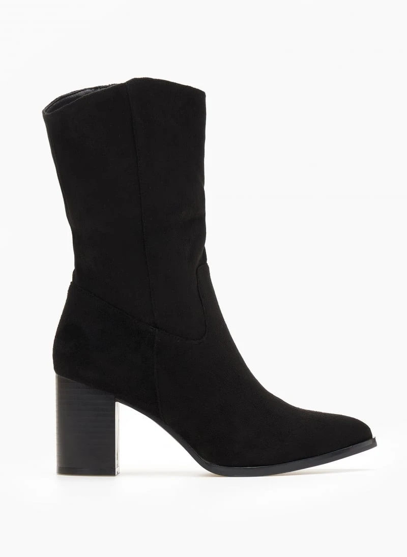 The Fashion Project Μποτάκια Suede με ξύλινο τακούνι - Μαύρο 2 The Fashion Project Μποτάκια Suede με ξύλινο τακούνι - Μαύρο - Image 2