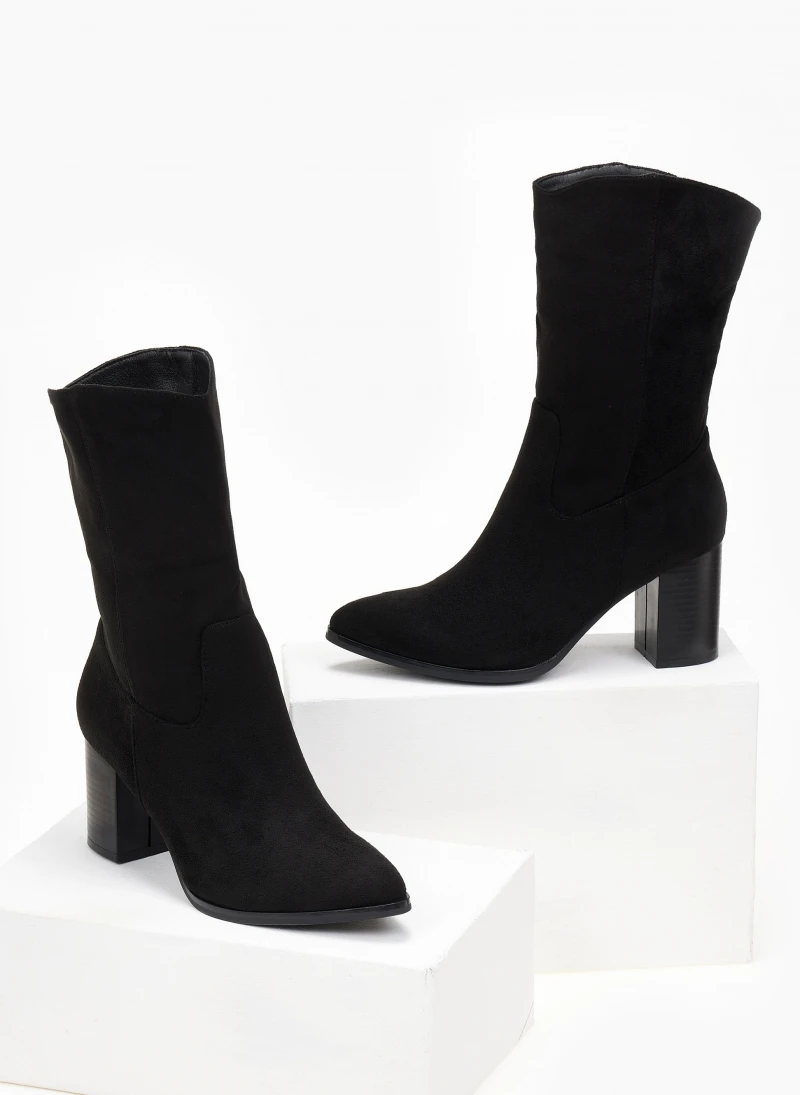 The Fashion Project Μποτάκια Suede με ξύλινο τακούνι - Μαύρο 5 The Fashion Project Μποτάκια Suede με ξύλινο τακούνι - Μαύρο - Image 5