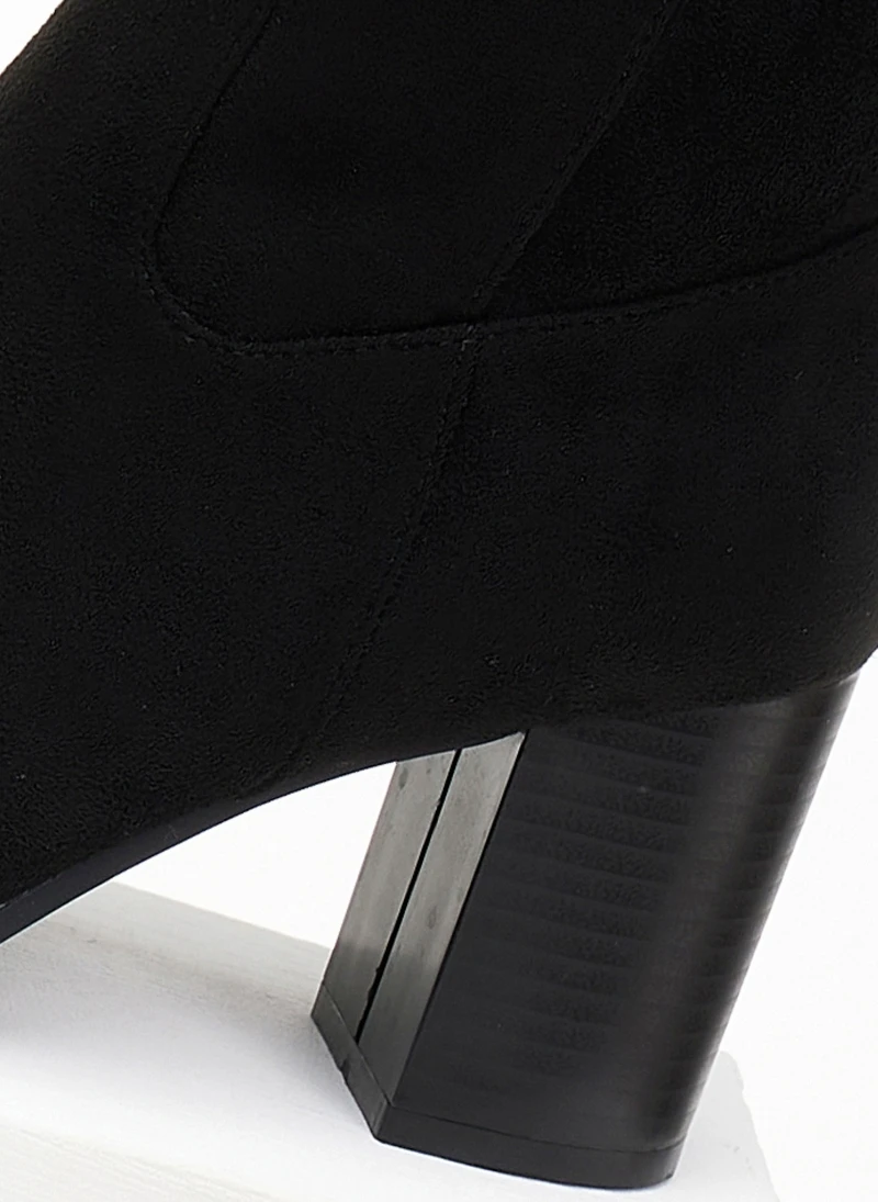 The Fashion Project Μποτάκια Suede με ξύλινο τακούνι - Μαύρο 6 The Fashion Project Μποτάκια Suede με ξύλινο τακούνι - Μαύρο - Image 6