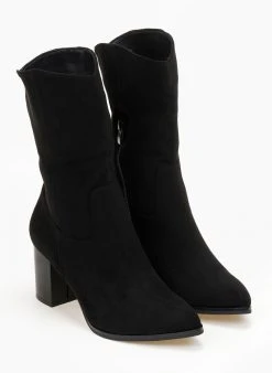 The Fashion Project Μποτάκια Suede με ξύλινο τακούνι - Μαύρο 9 The Fashion Project Μποτάκια Suede με ξύλινο τακούνι - Μαύρο -The Fashion Project κατάστημα mpotakia mutera suede me ksulino takouni 107074 wp68