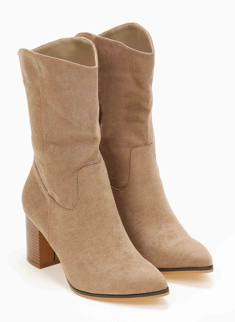 The Fashion Project Μποτάκια Suede με ξύλινο τακούνι - Πούρο 6 The Fashion Project Μποτάκια Suede με ξύλινο τακούνι - Πούρο - Image 6
