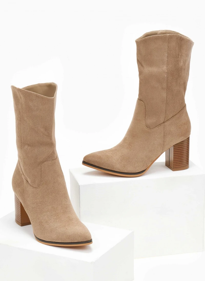 The Fashion Project Μποτάκια Suede με ξύλινο τακούνι - Πούρο 5 The Fashion Project Μποτάκια Suede με ξύλινο τακούνι - Πούρο - Image 5