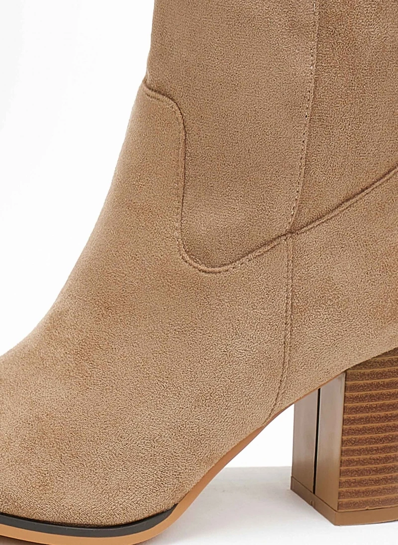 The Fashion Project Μποτάκια Suede με ξύλινο τακούνι - Πούρο 3 The Fashion Project Μποτάκια Suede με ξύλινο τακούνι - Πούρο - Image 3