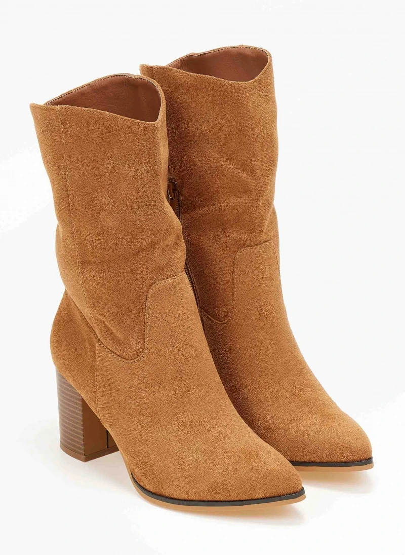 The Fashion Project Μποτάκια Suede με ξύλινο τακούνι - Κάμελ 5 The Fashion Project Μποτάκια Suede με ξύλινο τακούνι - Κάμελ - Image 5
