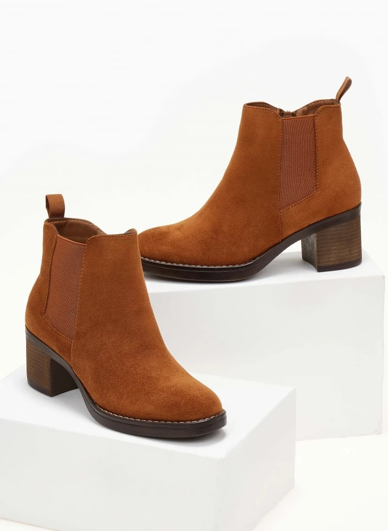 The Fashion Project Μποτάκια αστραγάλου Suede με λάστιχο - Ταμπά 6 The Fashion Project Μποτάκια αστραγάλου Suede με λάστιχο - Ταμπά - Image 6