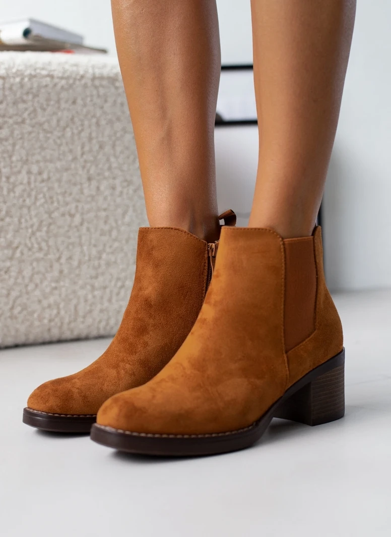 The Fashion Project Μποτάκια αστραγάλου Suede με λάστιχο - Ταμπά 1 The Fashion Project Μποτάκια αστραγάλου Suede με λάστιχο - Ταμπά