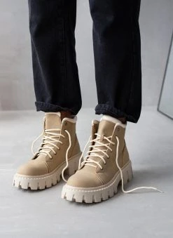 The Fashion Project Αρβυλάκια Suede με Chunky σόλα - Πούρο -The Fashion Project κατάστημα mpotakia suede me chunky sola 106907 wt3s