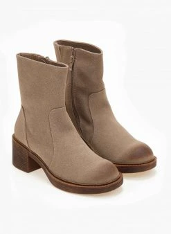 The Fashion Project Μποτάκια Suede με εξωτερικές ραφές - Τάουπε -The Fashion Project κατάστημα mpotakia suede me ekswterikes rafes 105970 jfg4