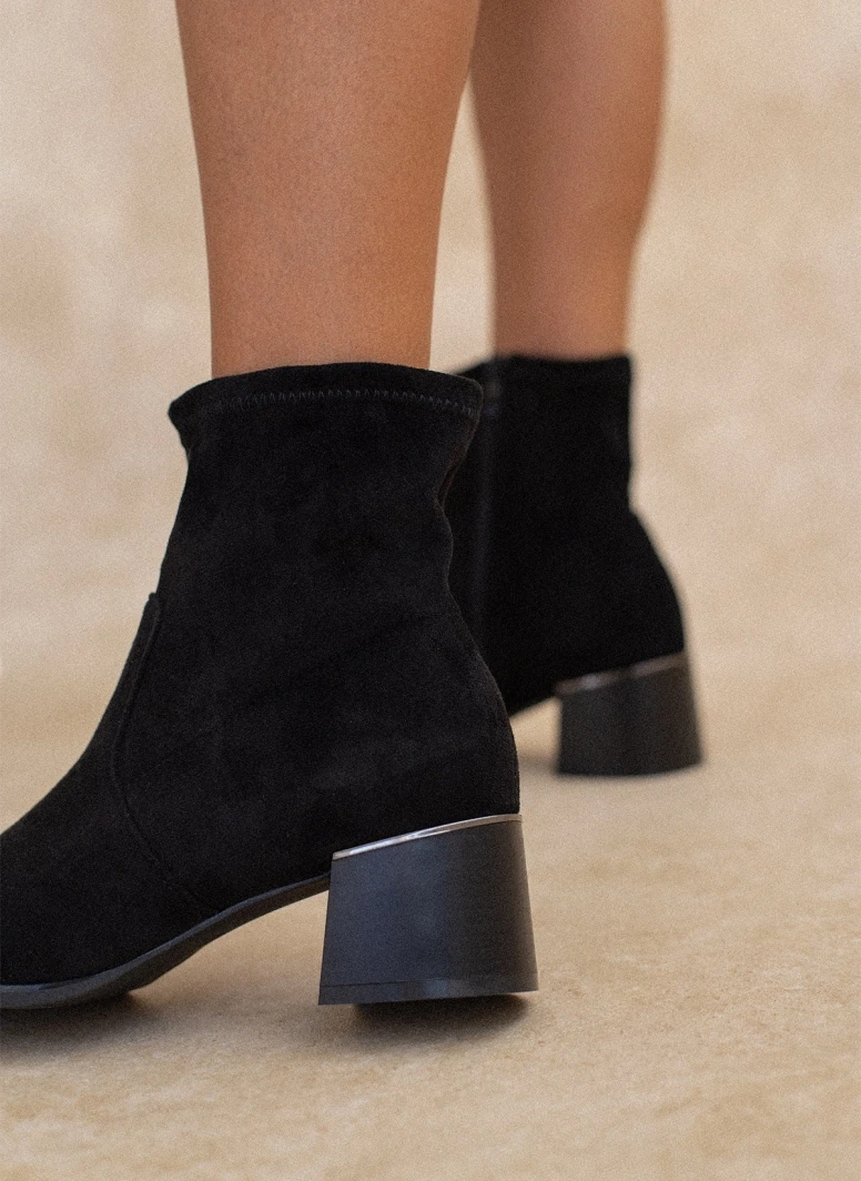 The Fashion Project Μποτάκια Suede με ελαστική γάμπα - Μαύρο 7 The Fashion Project Μποτάκια Suede με ελαστική γάμπα - Μαύρο - Image 7