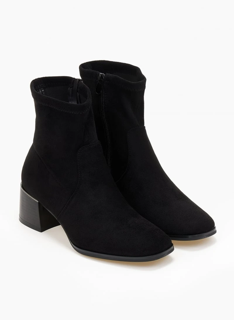 The Fashion Project Μποτάκια Suede με ελαστική γάμπα - Μαύρο 5 The Fashion Project Μποτάκια Suede με ελαστική γάμπα - Μαύρο - Image 5