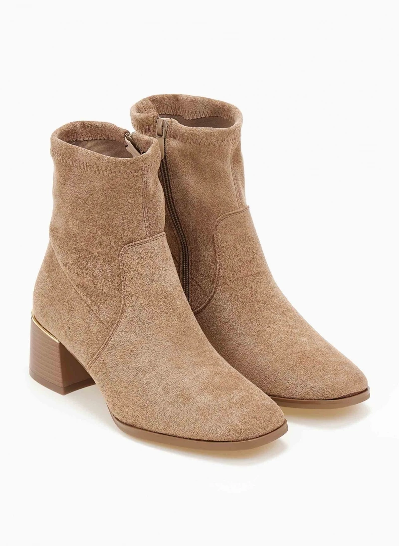 The Fashion Project Μποτάκια Suede με ελαστική γάμπα - Πούρο 3 The Fashion Project Μποτάκια Suede με ελαστική γάμπα - Πούρο - Image 3