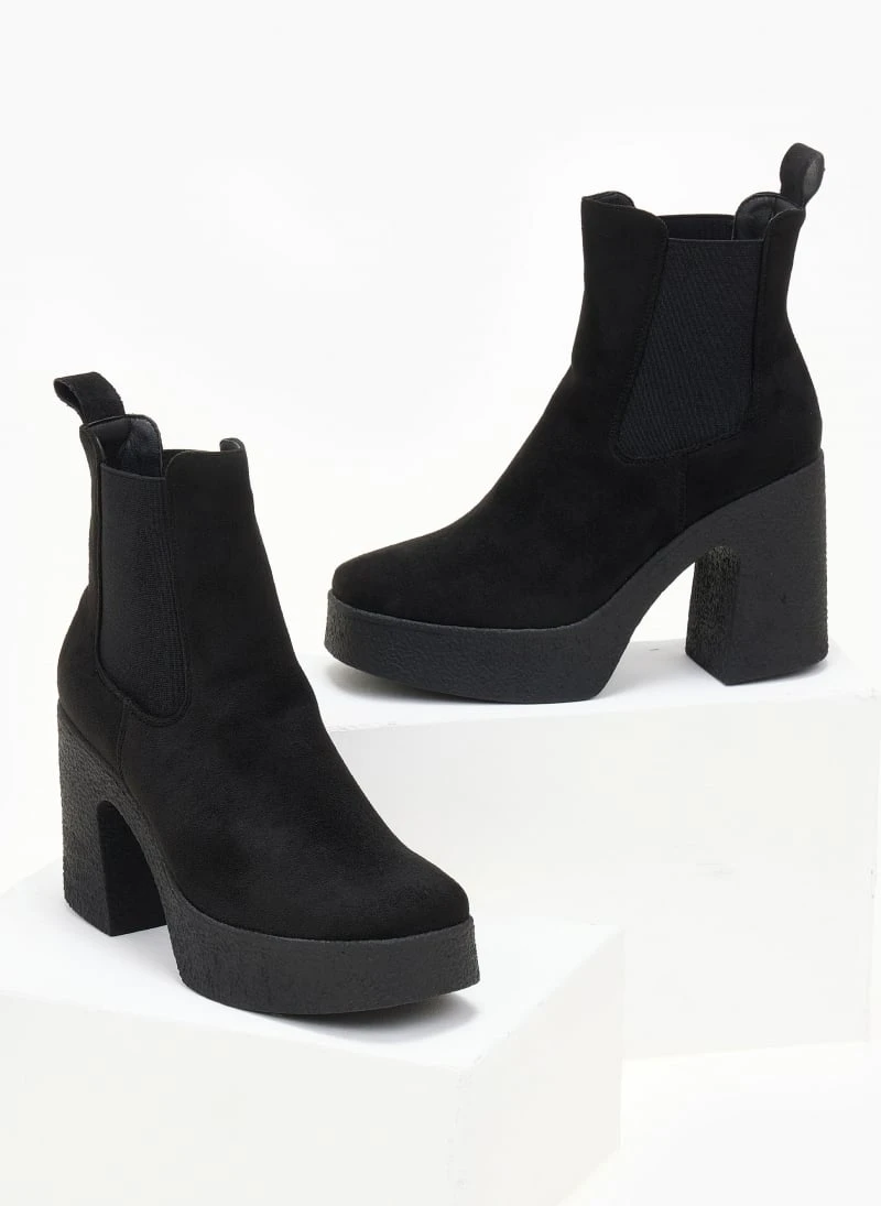 The Fashion Project Μποτάκια Chelsea με κρεπ τακούνι - Μαύρο 4 The Fashion Project Μποτάκια Chelsea με κρεπ τακούνι - Μαύρο - Image 4